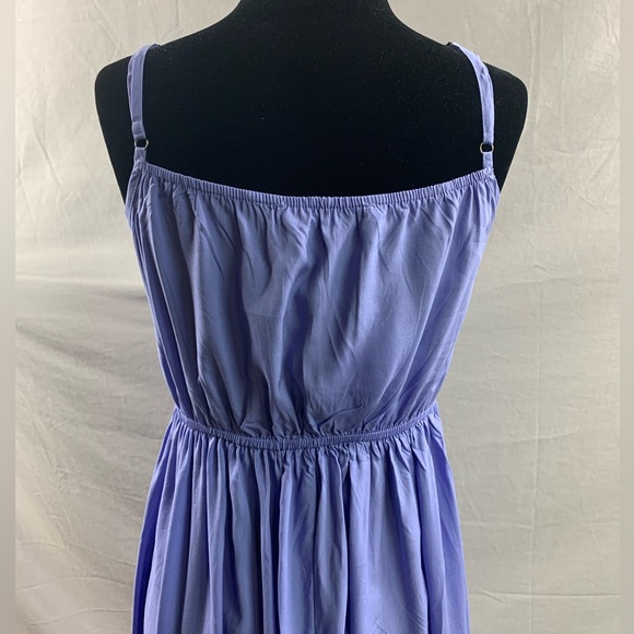 Blue Boho Solid Ruffle Hem Cami Dress - Picture 10 of 10
